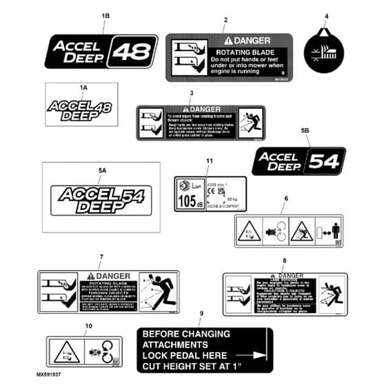 John Deere X570 - PC12715 - Labels - ST843223