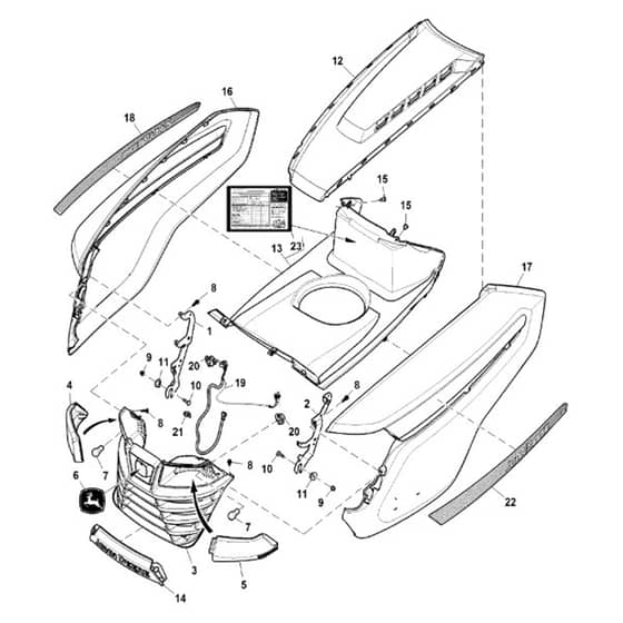 John Deere X580 - PC12716 - Hood - ST840129