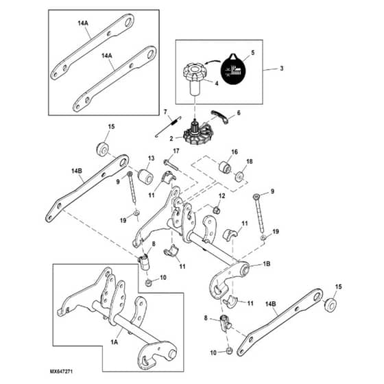 John Deere X584 - PC12717 - Lift System - ST859270