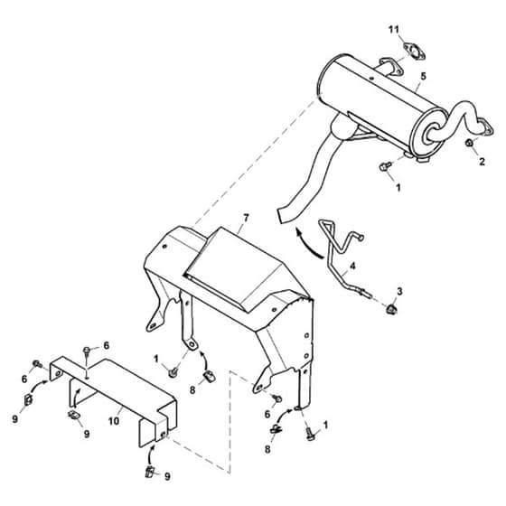John Deere X730 - PC11844 - Muffler - ST1039288