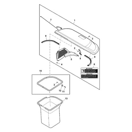 John Deere X730 - PC11844 - Hopper - ST541776