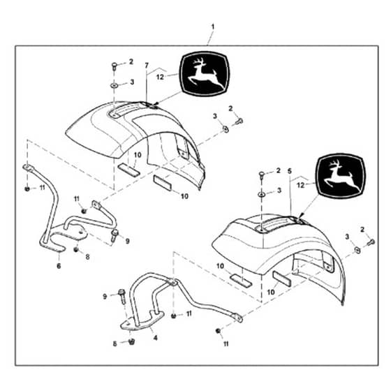 John Deere X730 - PC11844 - Front Fender - ST747718
