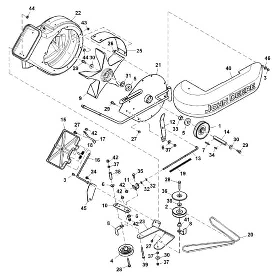 John Deere X730 - PC11844 - Blower Housing ( - 030000) - ST849635
