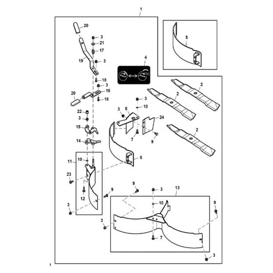 John Deere X730 - PC11844 - Mulchcontrol™ System (030001 - ) - ST852993