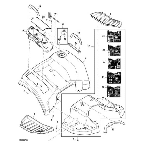John Deere X730 - PC11844 - Fender Deck - ST905573