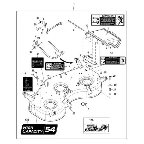 John Deere X730 - PC11844 - Mower Deck (040001 - 070000) - ST912157