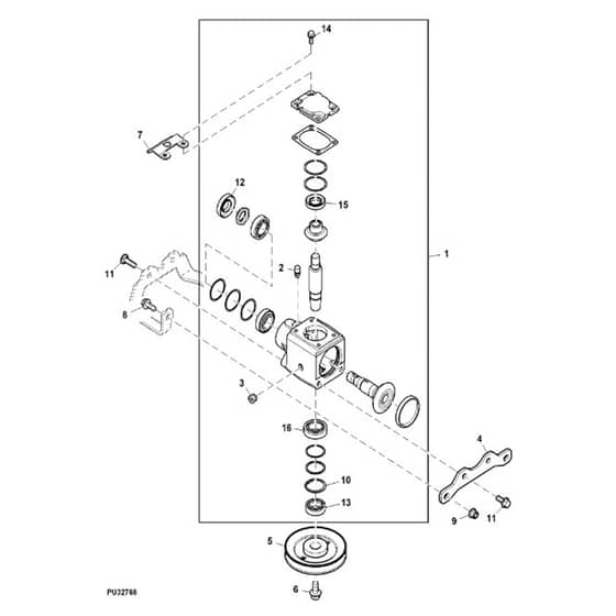 John Deere X730 - PC11844 - Gear Case (070001 - ) - ST947103