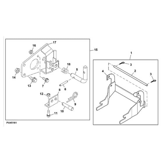 John Deere X734 - PC11845 - Click-N-Go™ Brackets - ST538986