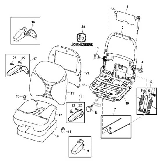 John Deere X734 - PC11845 - Deluxe Seat - ST539859
