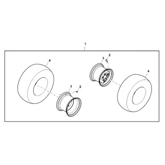 John Deere X734 - PC11845 - Rear Wheel - ST780529