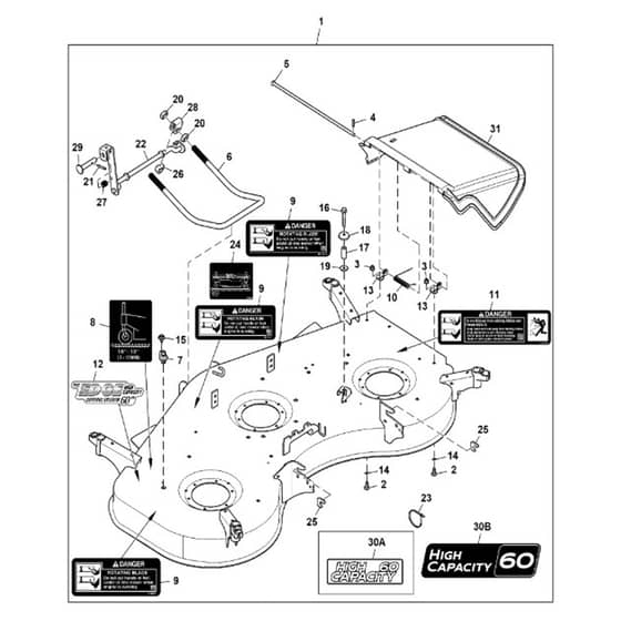 John Deere X734 - PC11845 - Mower Deck (040001 - 070000) - ST912197