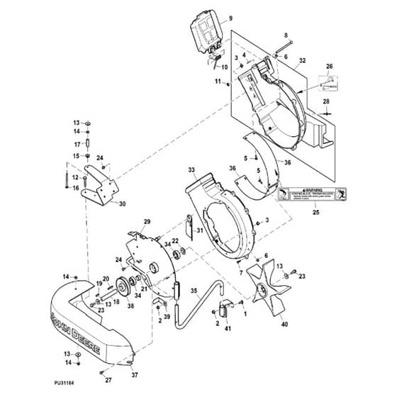 John Deere X734 - PC11845 - Blower Housing (070001 - ) - ST939785