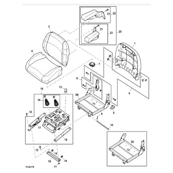 John Deere X734 - PC11845 - Seat (070001 - ) - ST942220