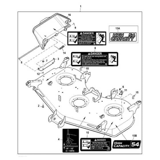 John Deere X734 - PC11845 - Mower Deck (070001 - ) - ST954620