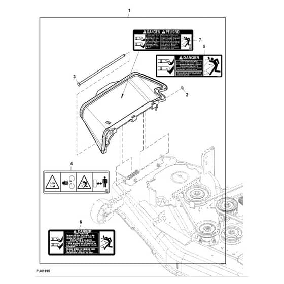 John Deere X734 - PC11845 - Discharge Chute - ST954701