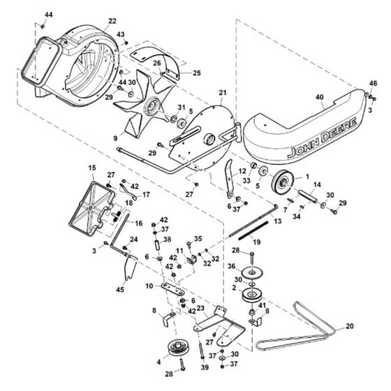 John Deere X738 - PC11846 - Blower Housing ( - 030000) - ST849635