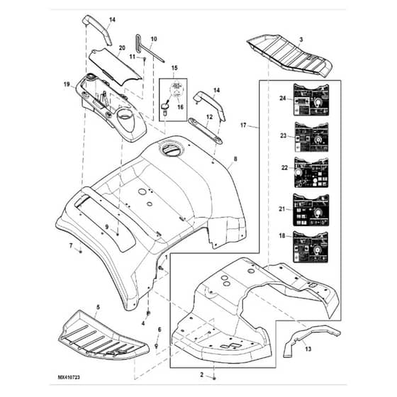 John Deere X738 - PC11846 - Fender Deck - ST905573