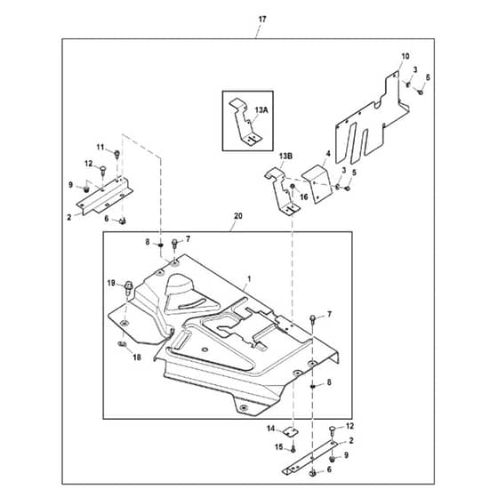 John Deere X738 - PC11846 - French Shielding (020001 - ) - ST912199