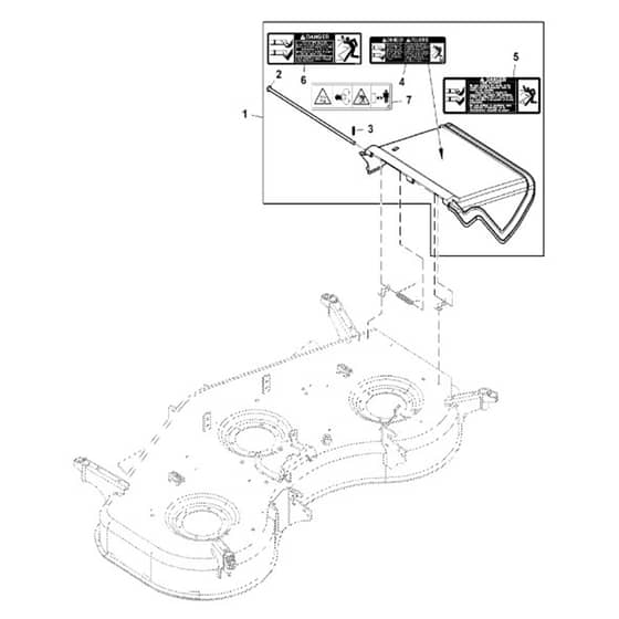 John Deere X738 - PC11846 - Discharge Chute - ST923658