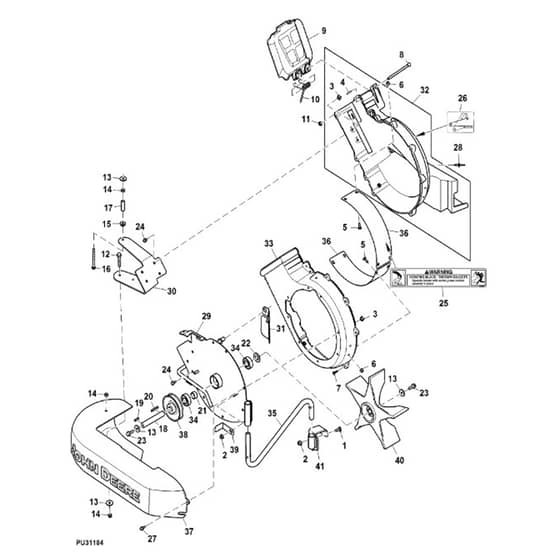 John Deere X738 - PC11846 - Blower Housing (070001 - ) - ST939785