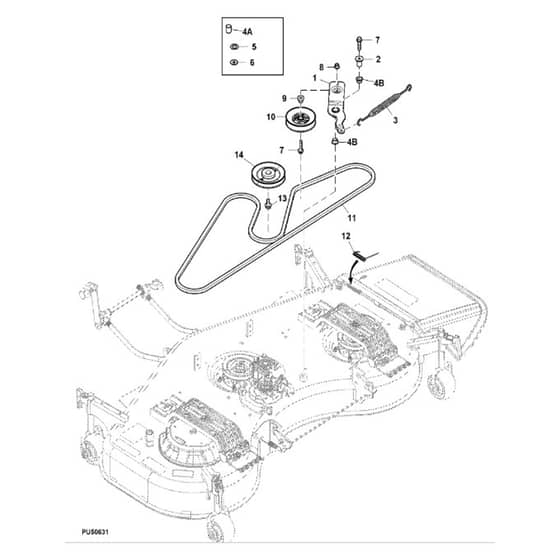 John Deere X738 - PC11846 - Belt Drive (070001 - ) - ST945793