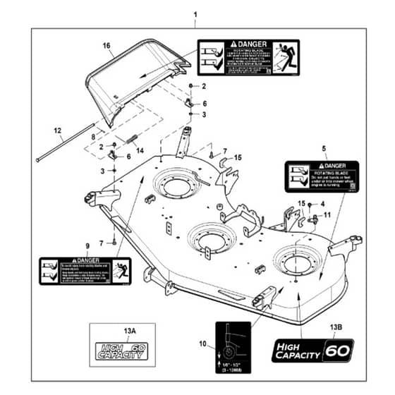 John Deere X738 - PC11846 - Mower Deck (070001 - ) - ST954645