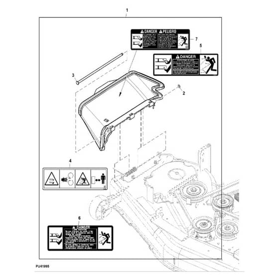 John Deere X738 - PC11846 - Discharge Chute - ST954701