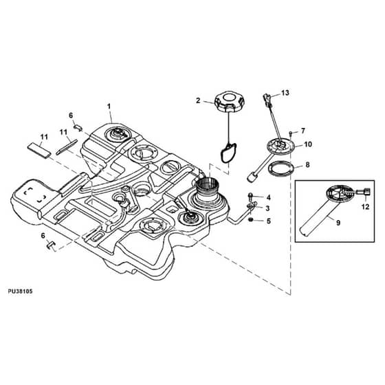 John Deere X739 - PC11847 - Fuel Tank - ST834851