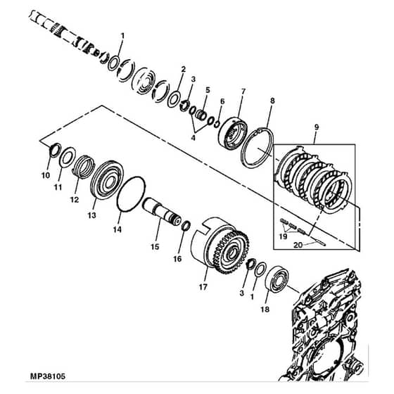 John Deere X748 - PC9511 - Clutch - ST538929