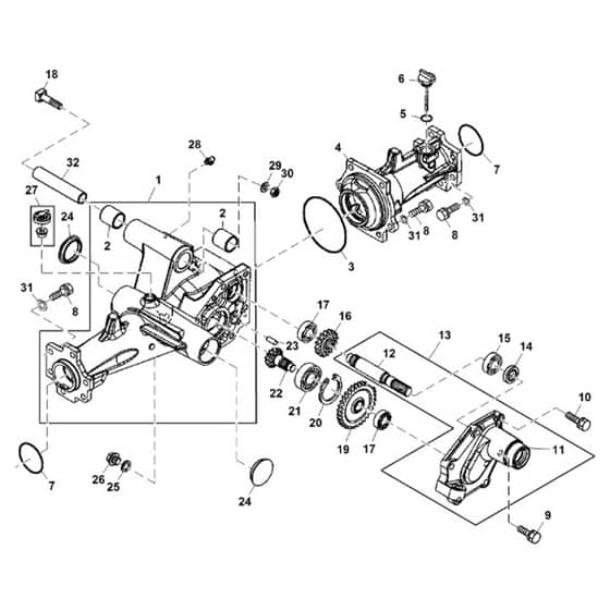 John Deere X748 - PC9511 - Front Axle ( - 040000) - ST539825