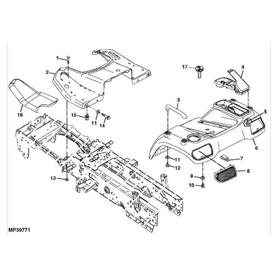 John Deere X748 - PC9511 - Fenderdeck - ST539857