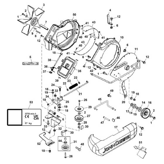 John Deere X748 - PC9511 - Blower Housing - ST755283