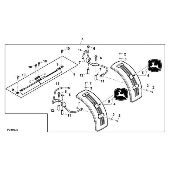 John Deere X748 - PC9511 - Front Fender ( - 040000) - ST989701