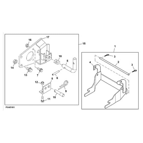 John Deere X749 - PC9703 - Click-N-Go™ Brackets - ST538986
