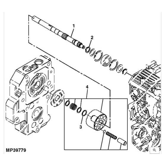 John Deere X749 - PC9703 - Pump Shaft - ST551918