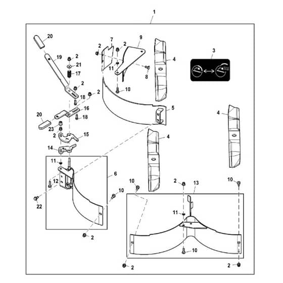 John Deere X750 - PC11848 - Mulchcontrol™ Attachment (030001 - ) - ST838261