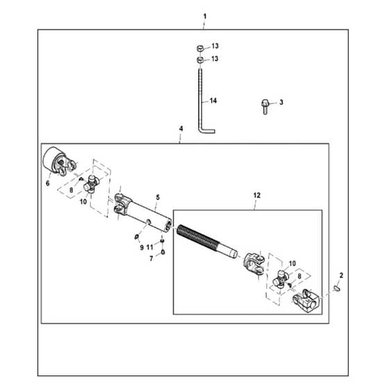 John Deere X750 - PC11848 - Universal Driveshaft (040001 - ) - ST852400