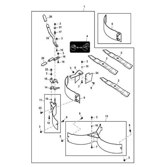 John Deere X750 - PC11848 - Mulchcontrol™ System (030001 - ) - ST852993