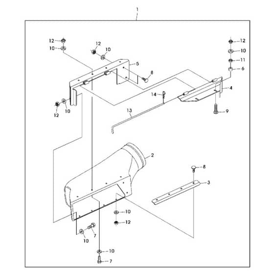 John Deere X750 - PC11848 - Chute Intake - ST924680