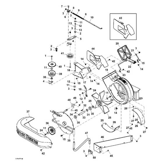 John Deere X750 - PC11848 - Blower Housing ( - 070000) - ST943680