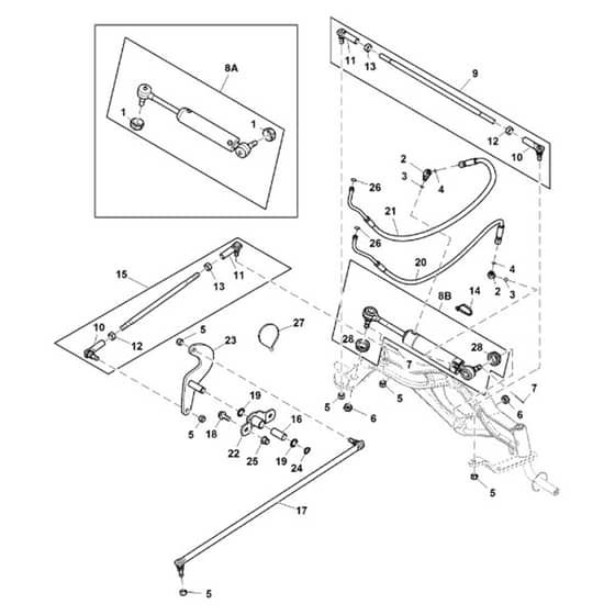John Deere X754 - PC11849 - Hydraulic Cylinder - ST741980