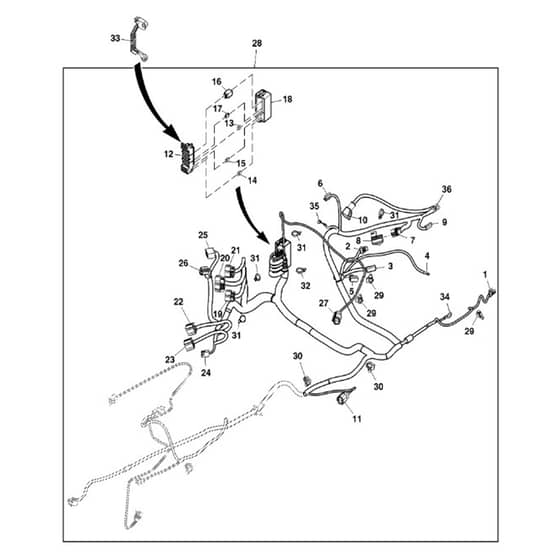 John Deere X754 - PC11849 - Chassis Wiring (2/2) ( - 031000) - ST742560