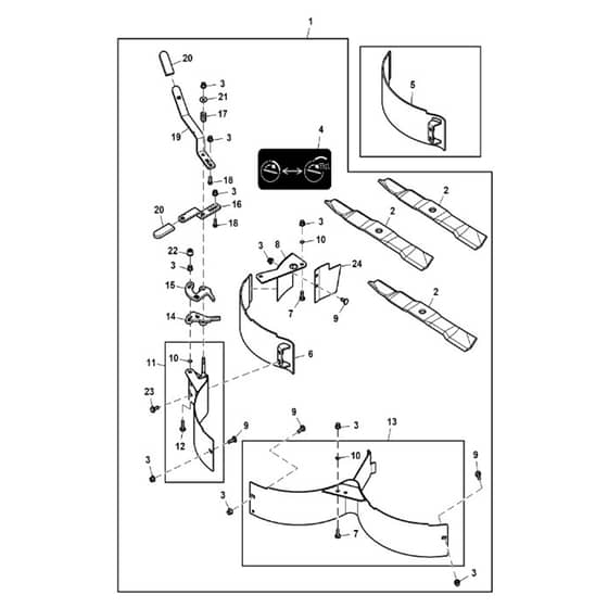 John Deere X754 - PC11849 - Mulchcontrol™ System (030001 - ) - ST852993