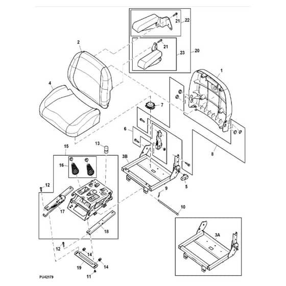 John Deere X754 - PC11849 - Seat (070001 - ) - ST942220