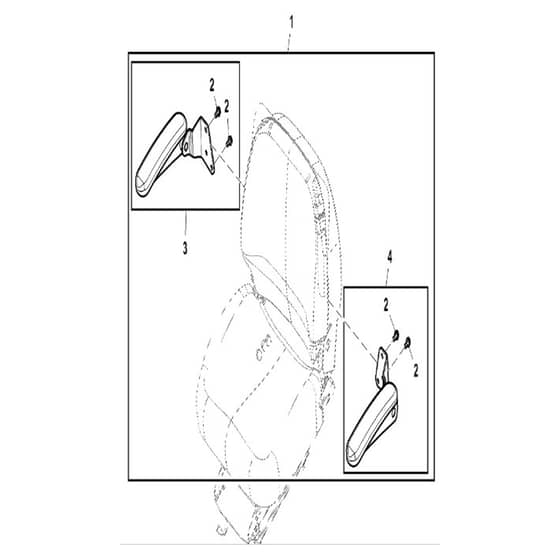 John Deere X754 - PC11849 - Armrest Kit - ST943688