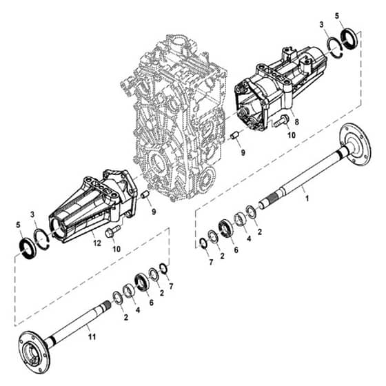 John Deere X758 - PC11850 - Rear Axle - ST741511
