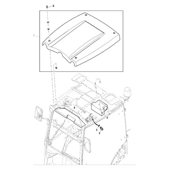 John Deere X758 - PC11850 - Cab Roof - ST790614