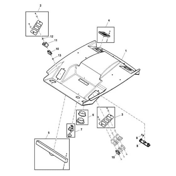 John Deere X758 - PC11850 - Roof Insert - ST790924
