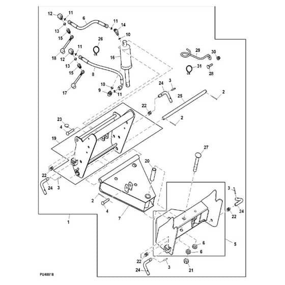 John Deere X758 - PC11850 - Front Hitch - ST813816