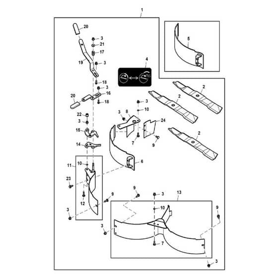 John Deere X758 - PC11850 - Mulchcontrol™ System (030001 - ) - ST852993